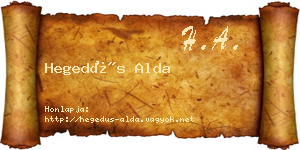 Hegedűs Alda névjegykártya