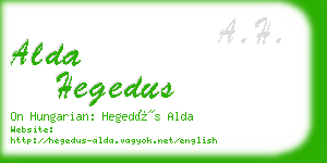 alda hegedus business card